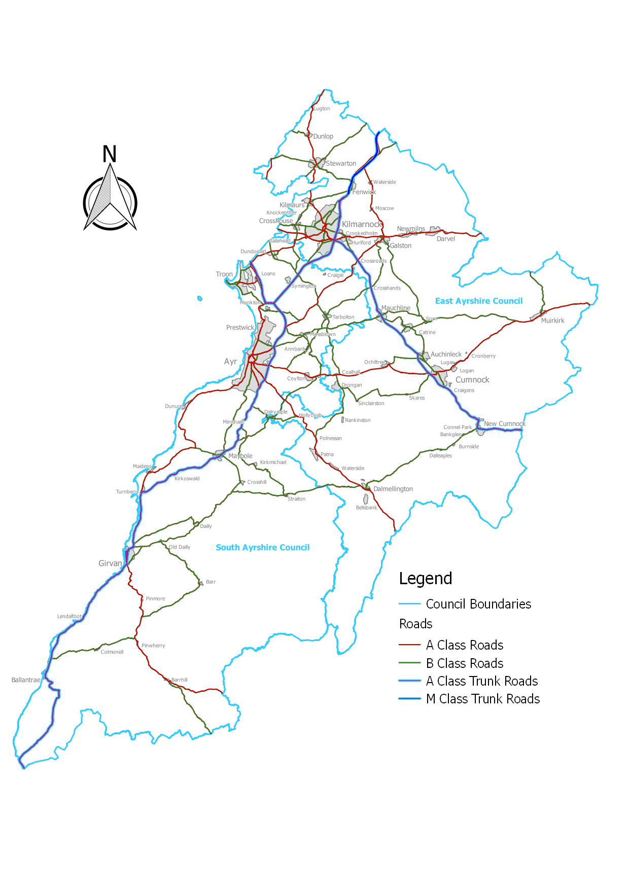 Ayrshire Roads Alliance area map